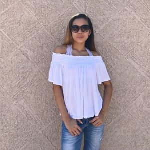 White off the shoulder top